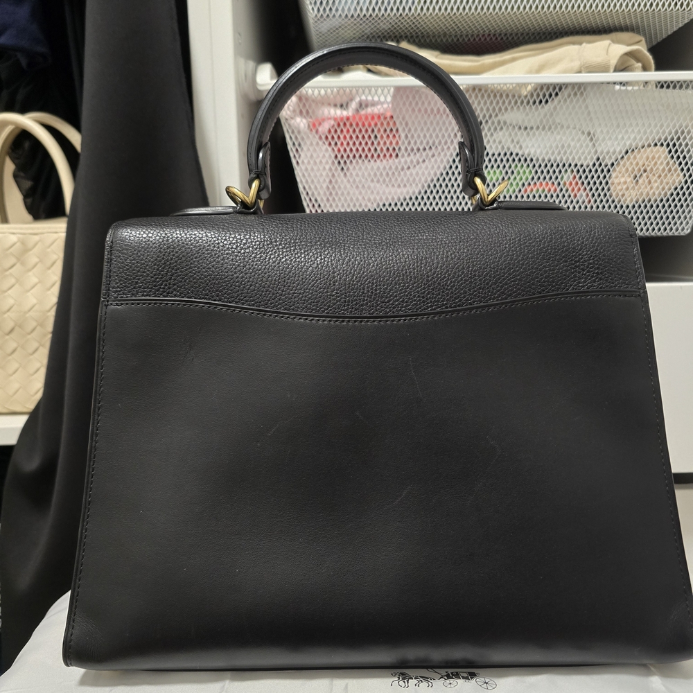 Coach Black Satchel with Gold Accent - Picture 2 of 13